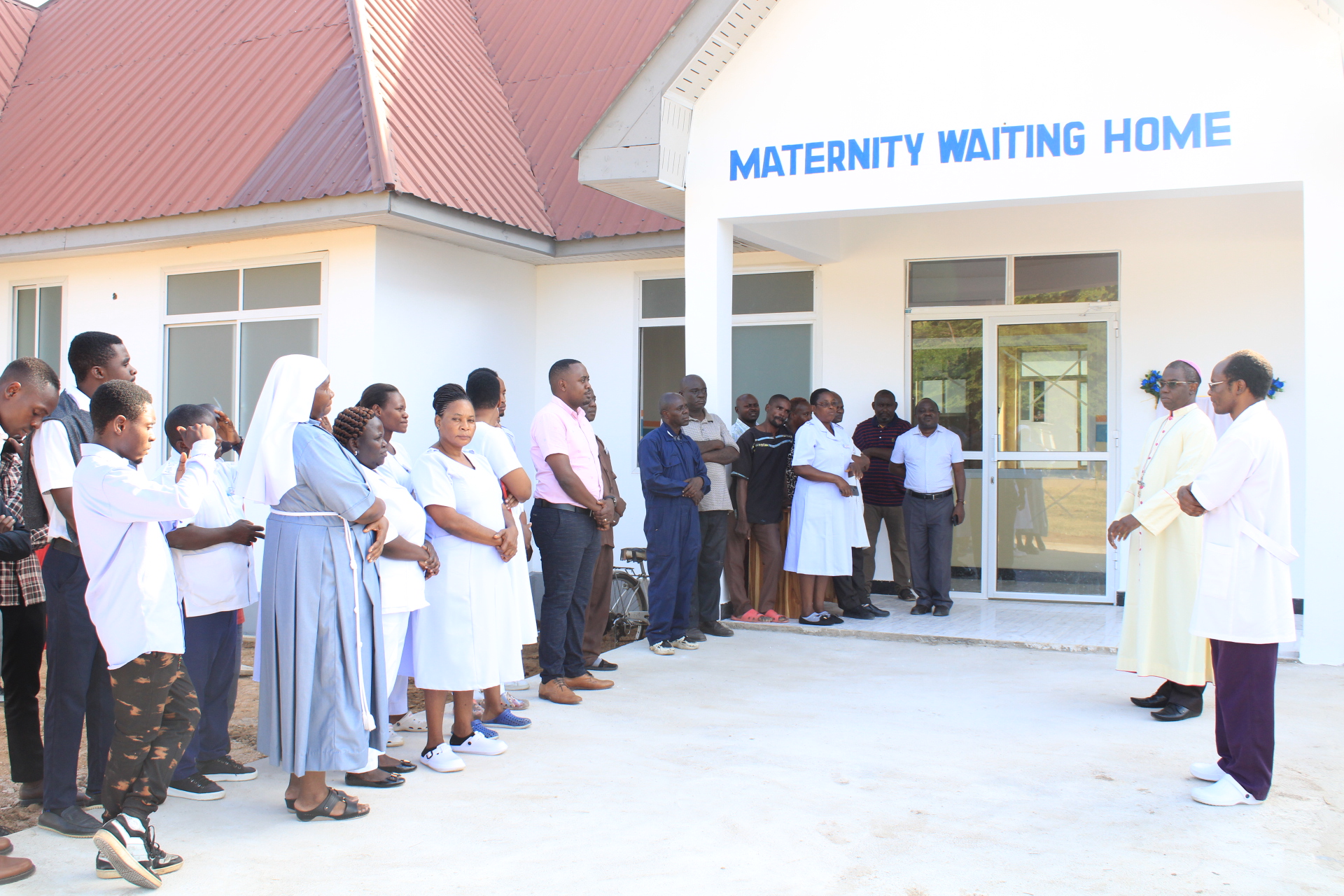 Bishop SALUTARIS MELCHIOR LIBENA open a new building for the maternity waiting home at St Francis regional referral hospital ifakara.